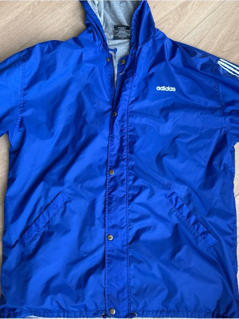 adidas Royal Blue Men’s Hooded Windbreaker Jacket